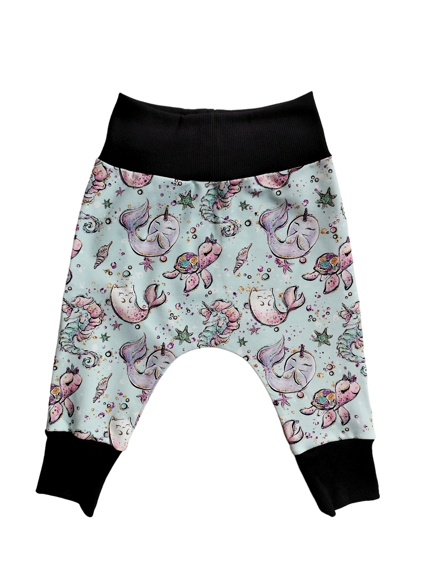 Tepláčky baggy Mořský svět tyrkys